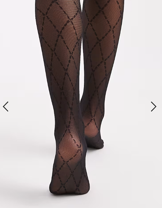 Lindex 40 denier argylle mesh tight in black