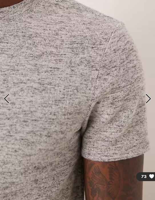 ASOS DESIGN heavyweight slim t-shirt in grey marl brushed texture .