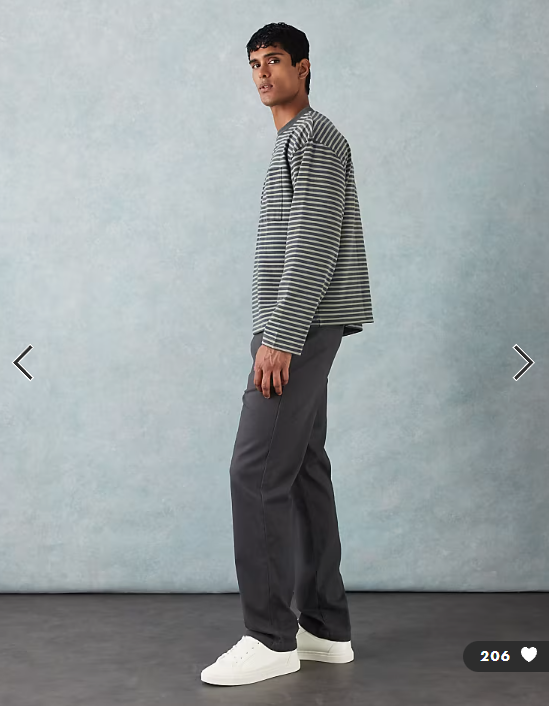 ASOS DESIGN straight chinos in charcoal