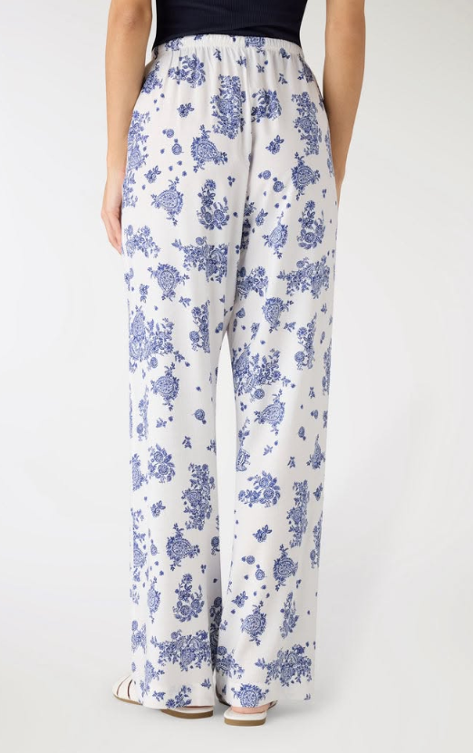 Boohoo Wide-leg trousers with paisley print-var white woll