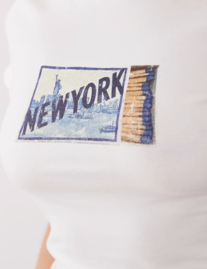 Asos - short sleeve baby tee with new york graphic