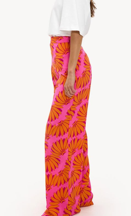 Loavies - Chose to blossom - orange Orange trousers with tropical print
