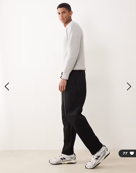 ASOS DESIGN heavyweight tapered fit jogger in scuba-style fabric in black