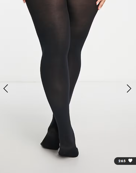 ASOS DESIGN Curve 90 denier super stretch improved fit tights in black