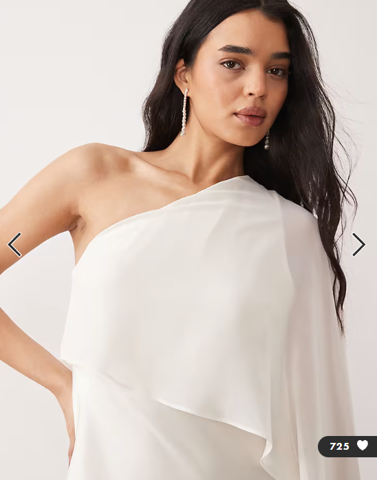 Gina Tricot sheer one shoulder maxi dress with side slit in cream