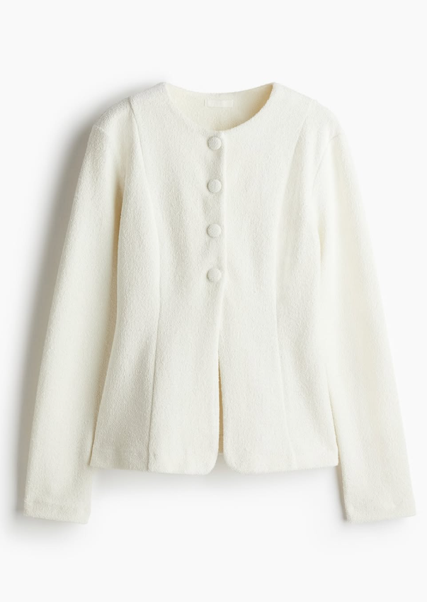 H&M - WAISTED CARDIGAN. white
