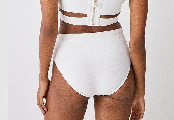 High Waist Bandage Bikini Bottoms