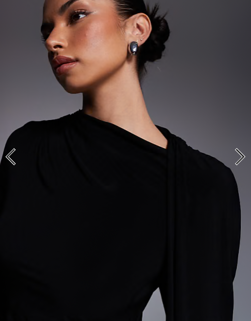 Daska one shoulder cape maxi dress in black