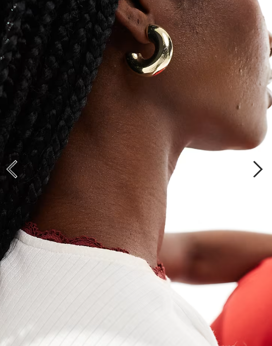 Pieces chunky hoop earrings in gold