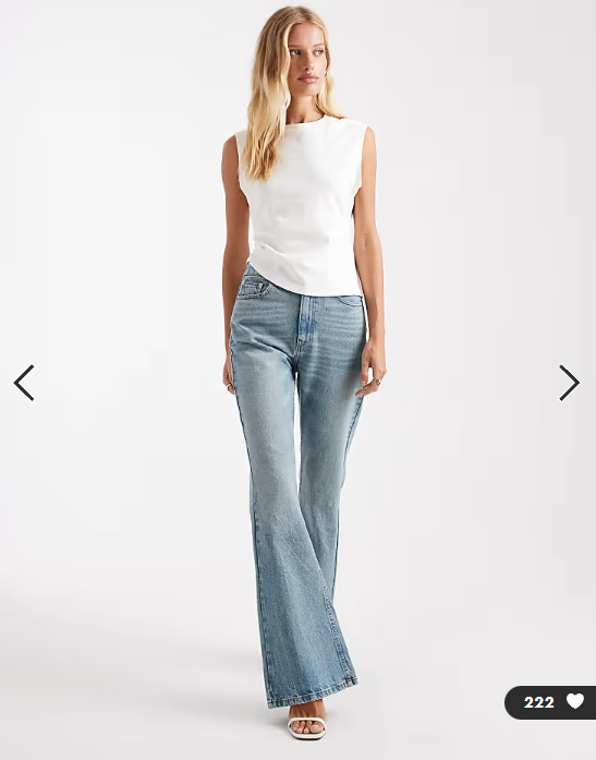 ASOS DESIGN 90s flare jean in pale vintage wash