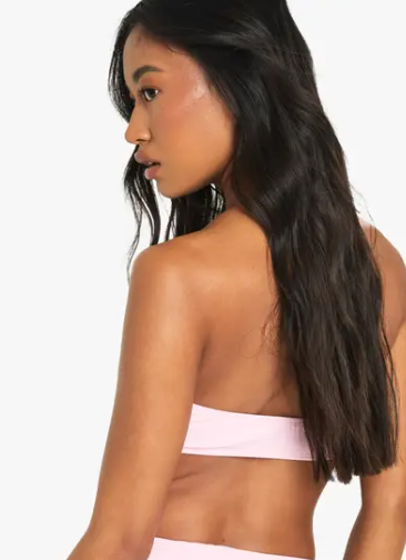 boohoo Swimwear Essentials Knot Bandeau Bikini Top