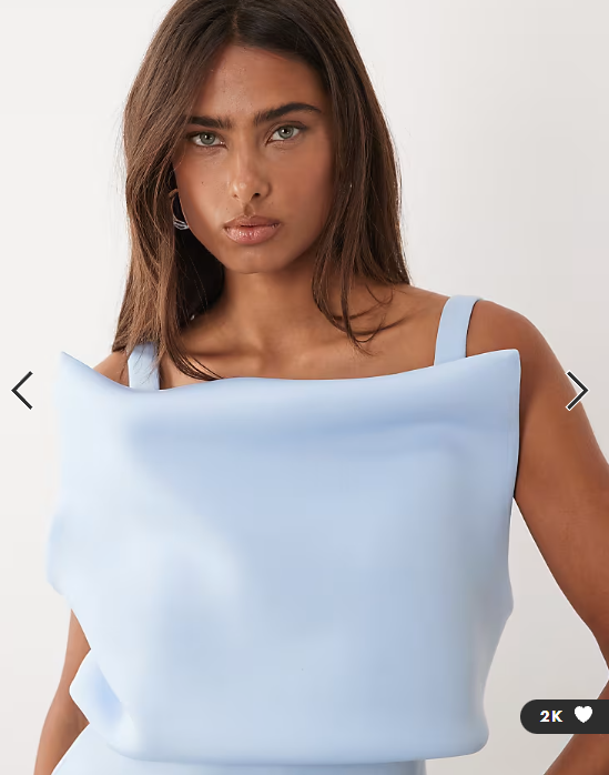 ASOS DESIGN structured cami maxi dress in light blue scuba-style fabric