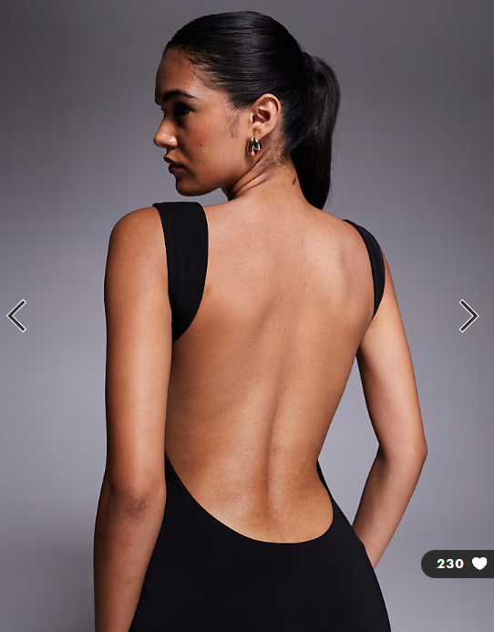 Tiger Mist Morana cowl neck open scoop back maxi dress in black
