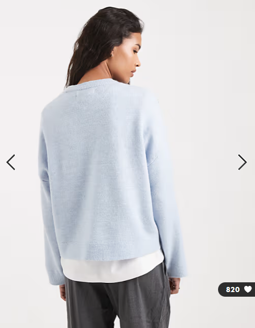 ONLY round neck boxy jumper in light blue