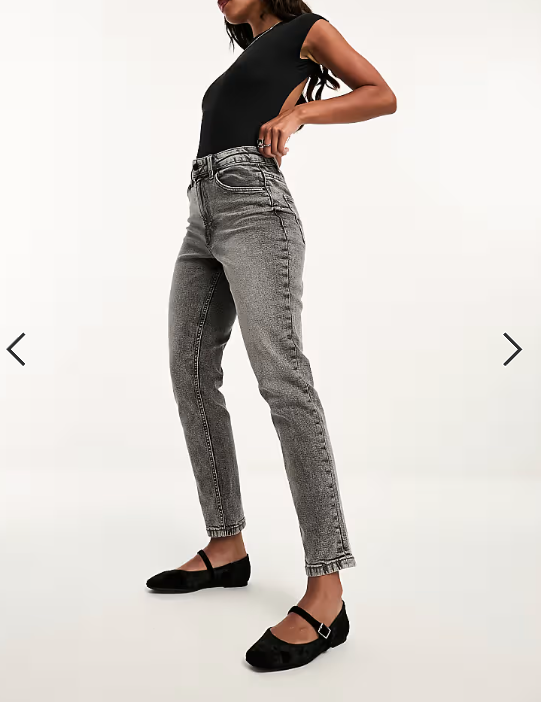 ASOS DESIGN slim fit comfort mom jeans in grey