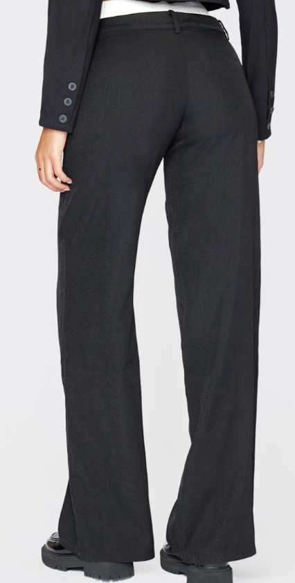 Tall Black Premium Woven Double Waistband Tailored Trouser