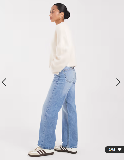 ASOS DESIGN Petite comfort stretch straight leg jeans in light mid blue