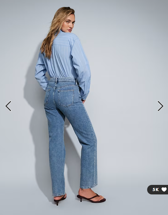 Mango Matilda straight leg jeans in light blue