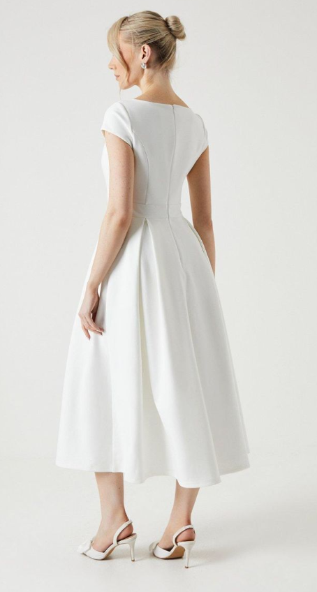 Cap Sleeve Ponte Wedding Dress