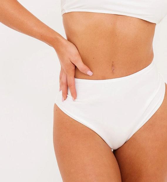 White Mix & Match High Waist Bikini Bottoms