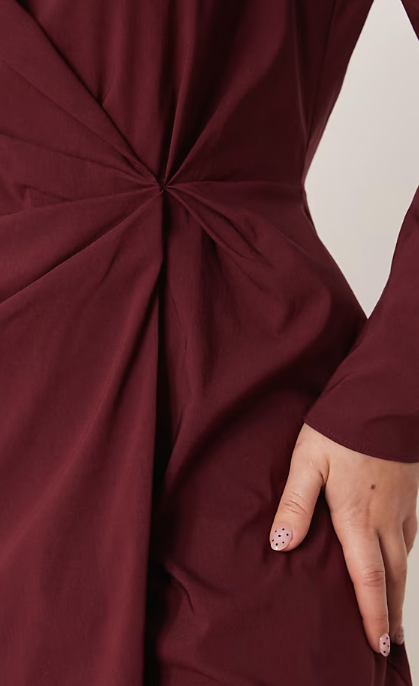 ASOS DESIGN Curve cinched blazer mini dress in deep burgundy