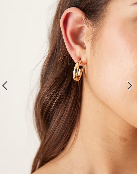 DesignB London 25mm chunky hoop earrings in gold