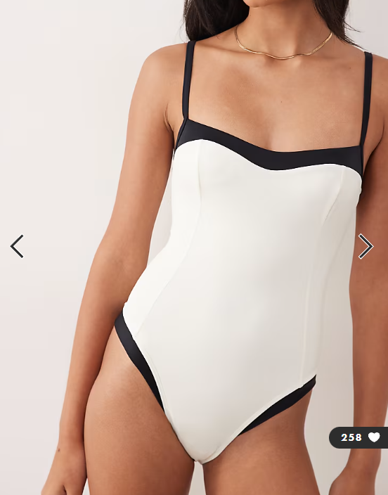 Free Society monochrome swimsuit in white