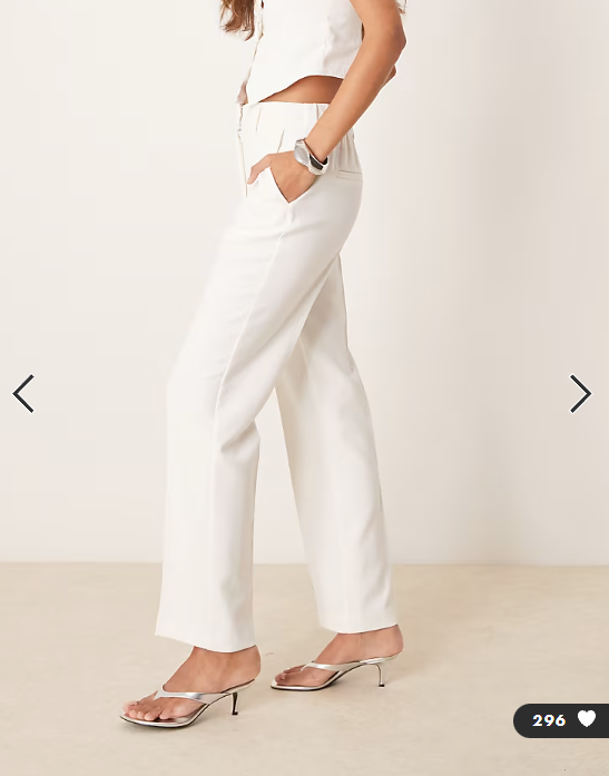 YAS tailored straight leg trouser co-ord in white
