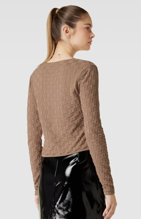 NA-KD - Square Knit Tie Detail Cardigan