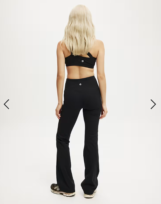 Cotton On Ultra soft rib flare in black