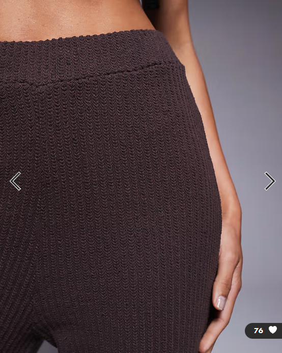 River Island textured wide leg trouser co-ord in brown