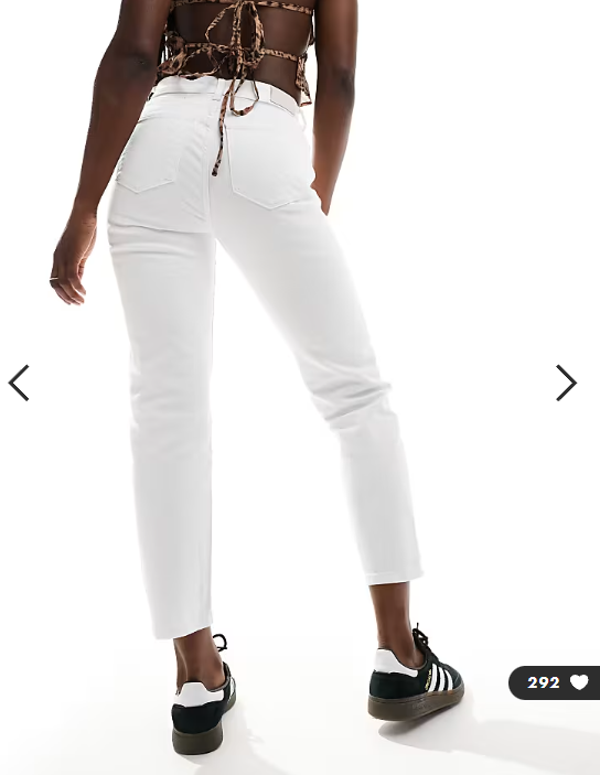 ONLY Emily high waist straight jean in white
