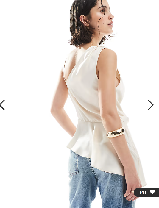 ASOS DESIGN asymmetric satin cami in plain