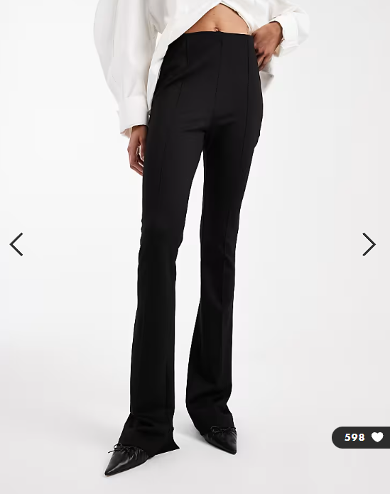 ASOS DESIGN Tall tailored skinny ponte trousers with split in black