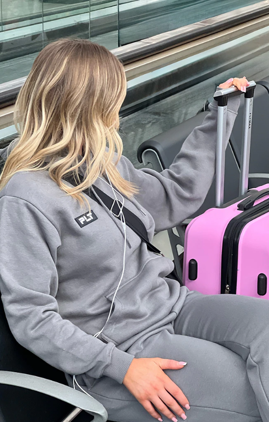 Charcoal Grey Logo Badge Detail Oversized Hoodie