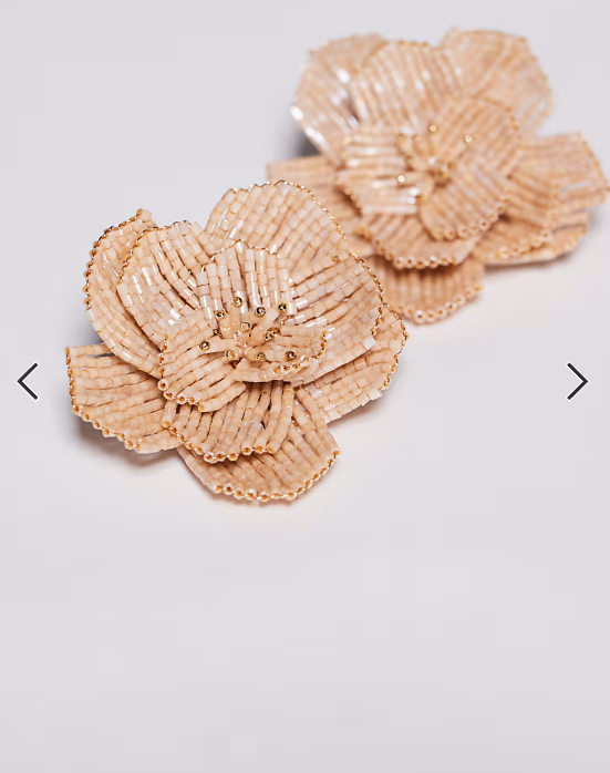ALDO fleurish beaded statement flower earrings in gold