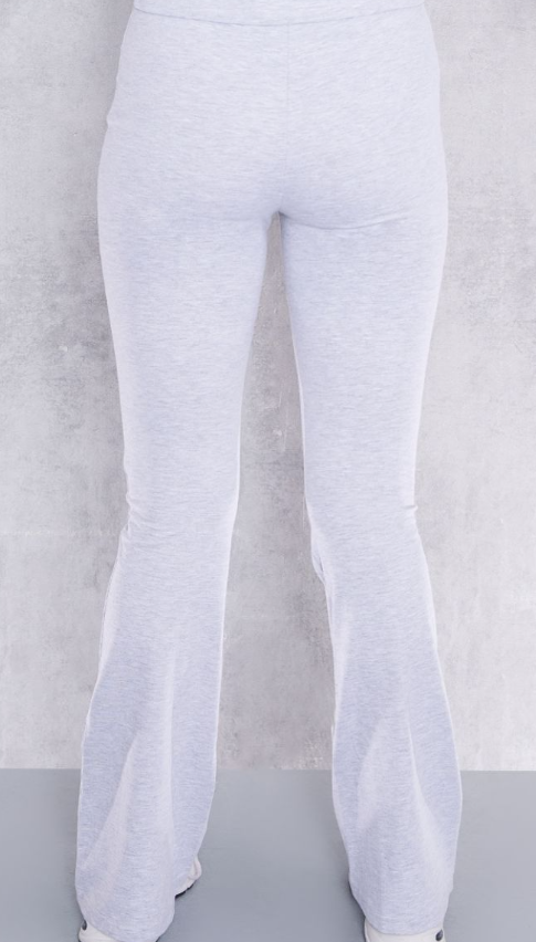 Plt - Ash Grey Jersey Skinny Flared Trousers