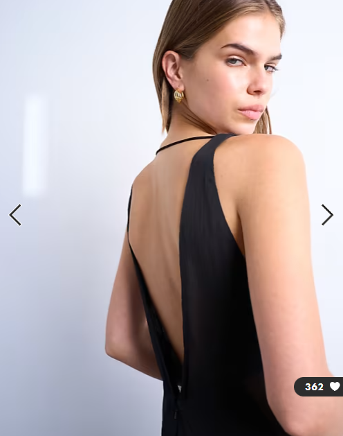 Topshop plunge full hem occasion dress with sheer panels in black