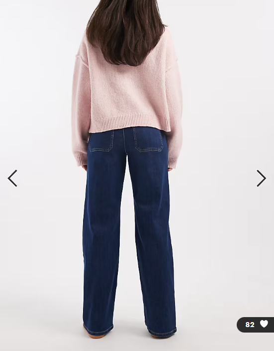 ONLY Becky high waist front seam jeans in dark blue denim