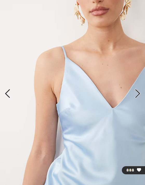 ASOS DESIGN high apex satin midi dress in light blue
