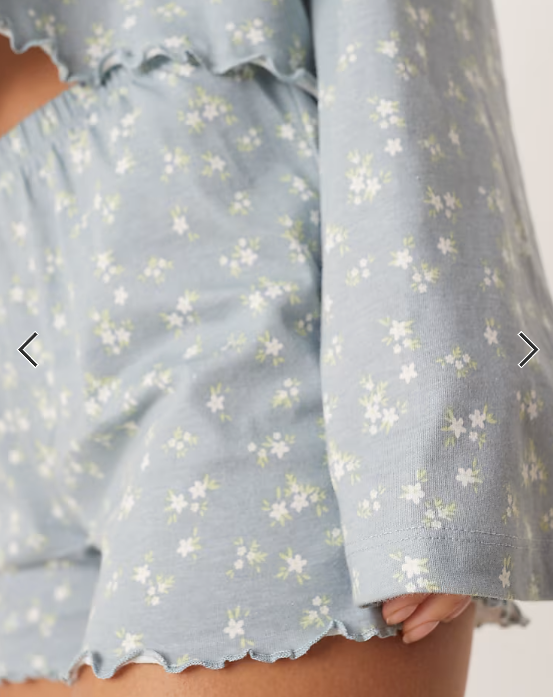 ASOS DESIGN mix & match pajama shorts in blue floral print