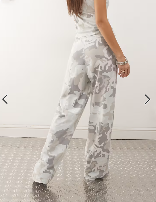 Weekday loose fit trousers co-ord in camo print