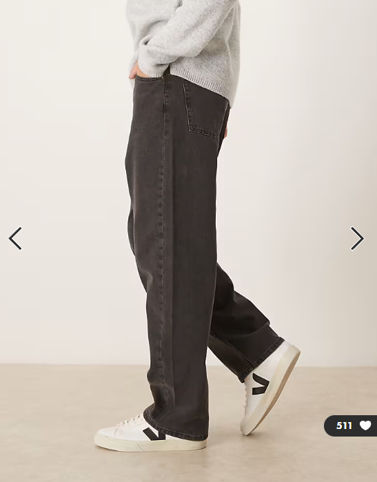 ASOS DESIGN baggy jeans in washed black