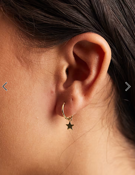 Kingsley Ryan star drop hoop earrings in gold plated