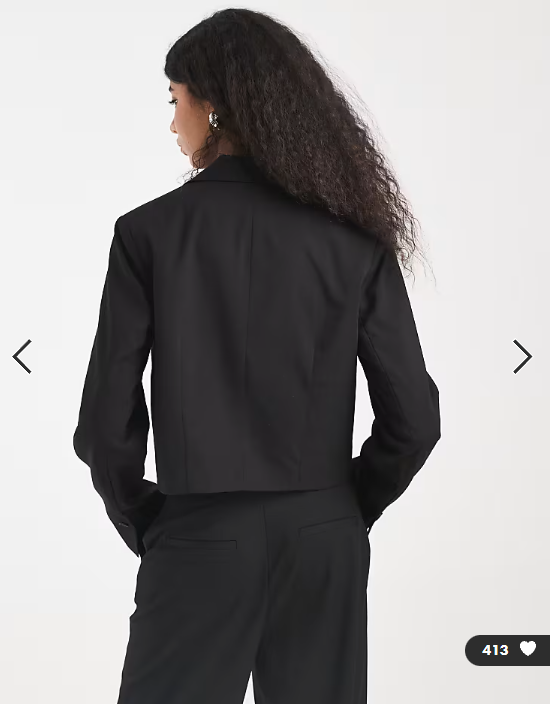Pieces - tailored short blazer & High waisted wide leg trousers co ord in black SET