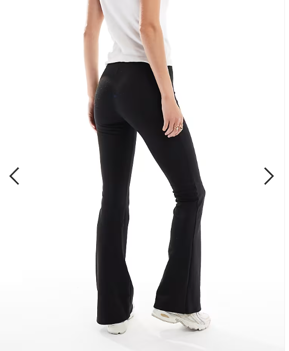 ONLY Tall high waist flare trousers in black