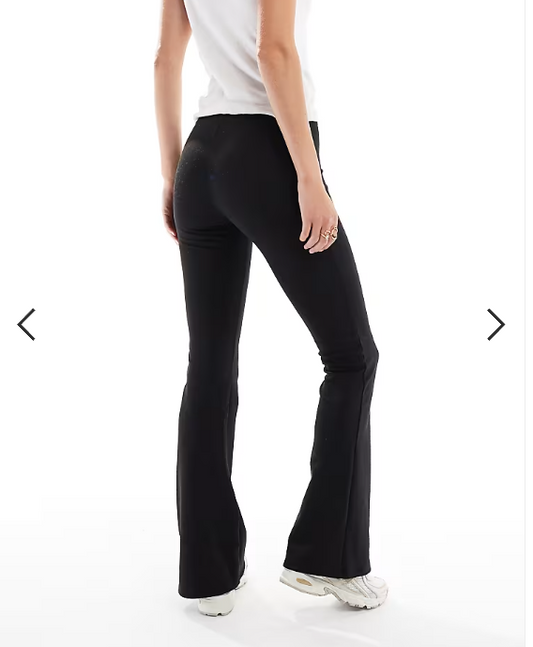 ONLY Tall high waist flare trousers in black