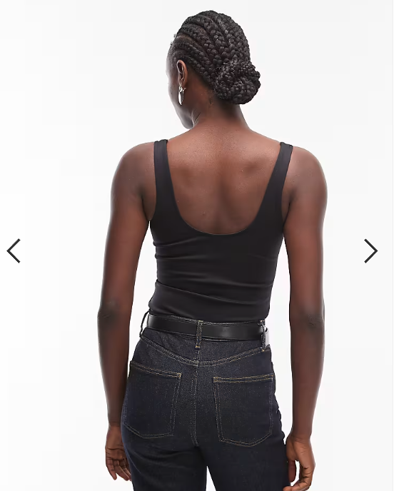 ASOS DESIGN Super Sculpt square neck bodysuit in black