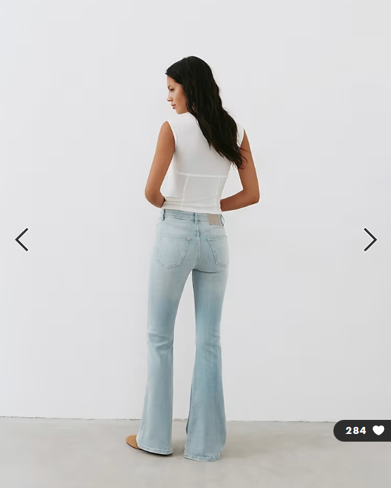 Pull&Bear Tall skinny flared jeans in sky blue
