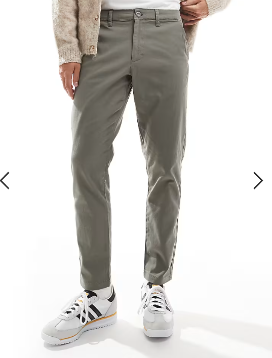ASOS DESIGN tapered chinos in charcoal